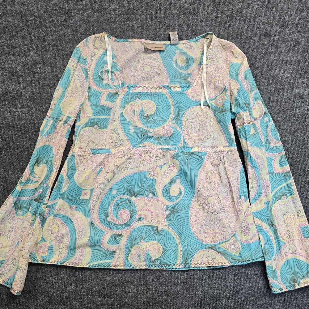 Vintage i.e. Relaxed Y2K Grunge Bell Sleeve Paisley Boho Fairycore Blouse Sz M